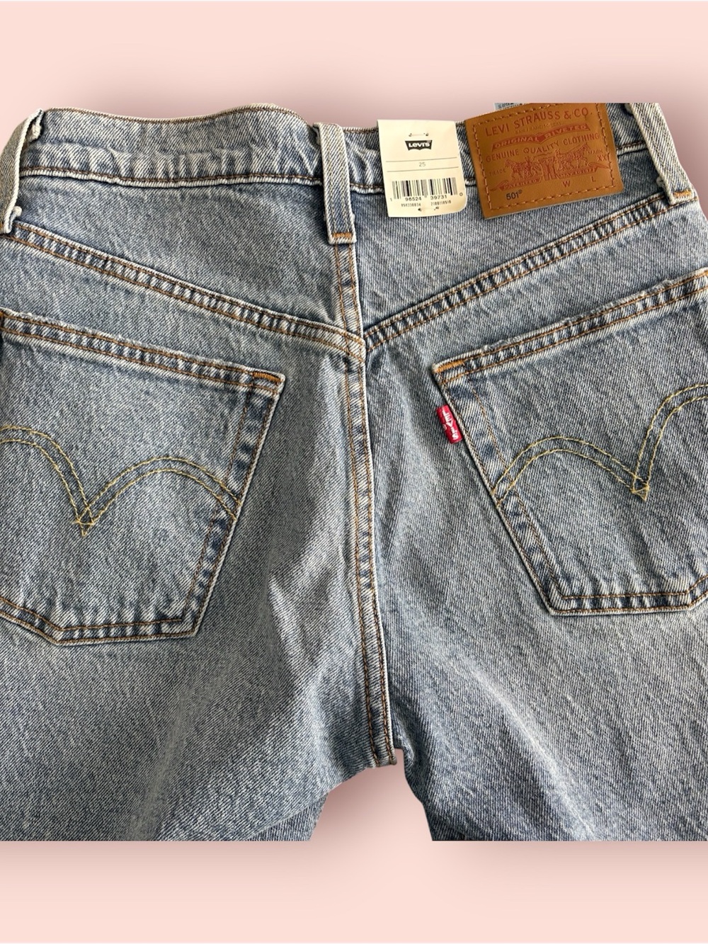 Levi's Light Blue Distressed Denim Cutoff Shorts - Picture 6 of 8